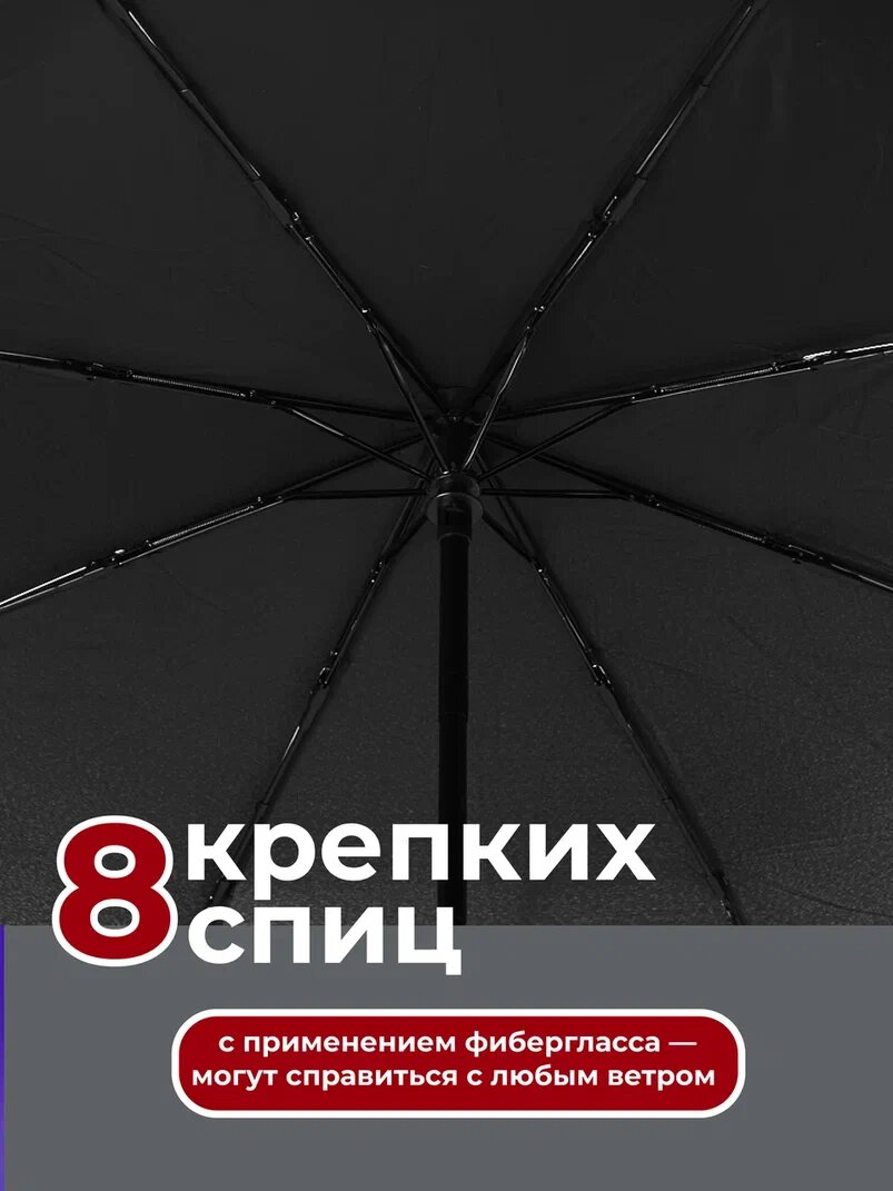 Зонт RAINDROPS, черный — фото 1