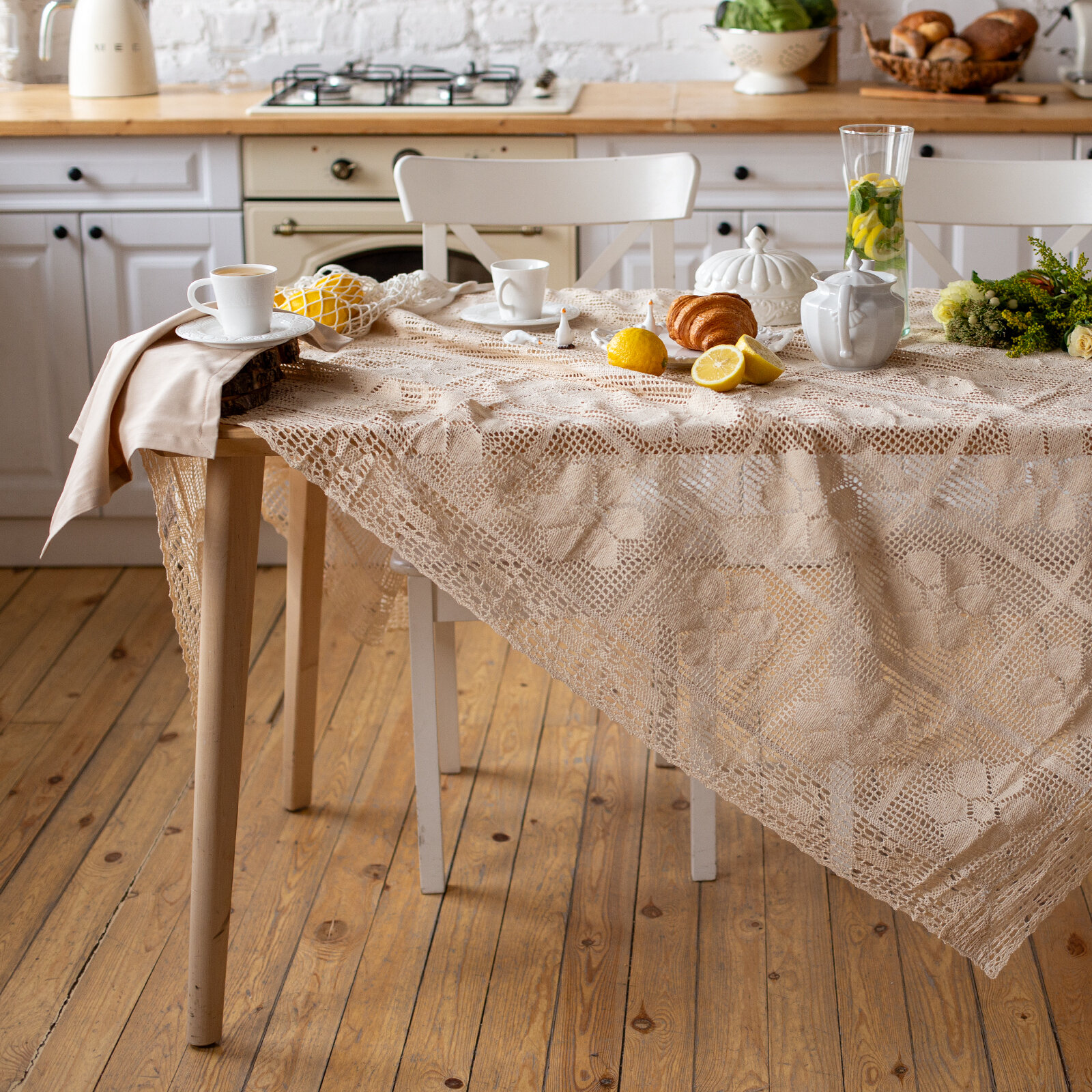 фото Скатерть Этель "Ажур" 85х85 см, 100% п/э
