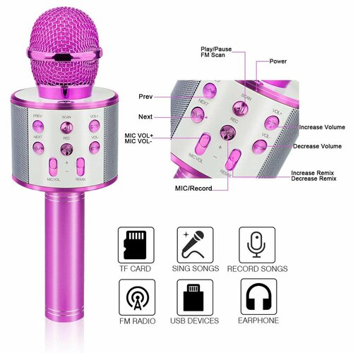 Микрофон - караокеколонкафуксия 614₽