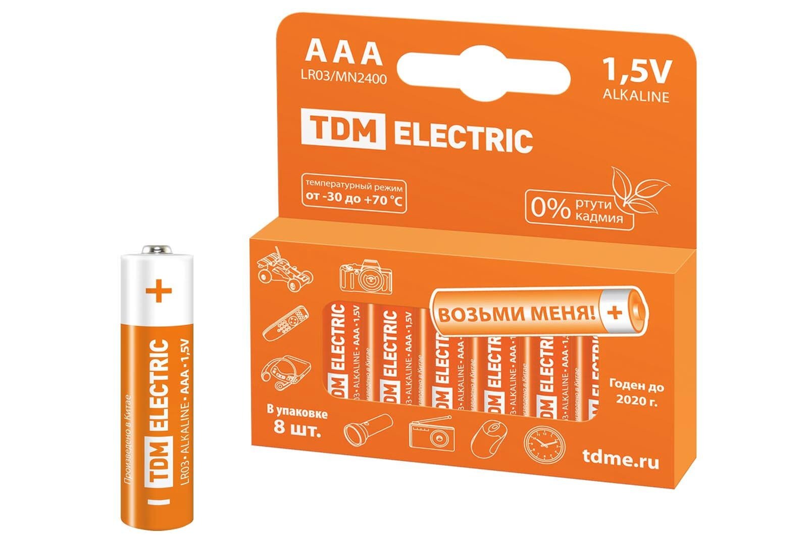 Батарейка TDM LR03 AAA ALKALINE 1,5V PAK-8 TDM