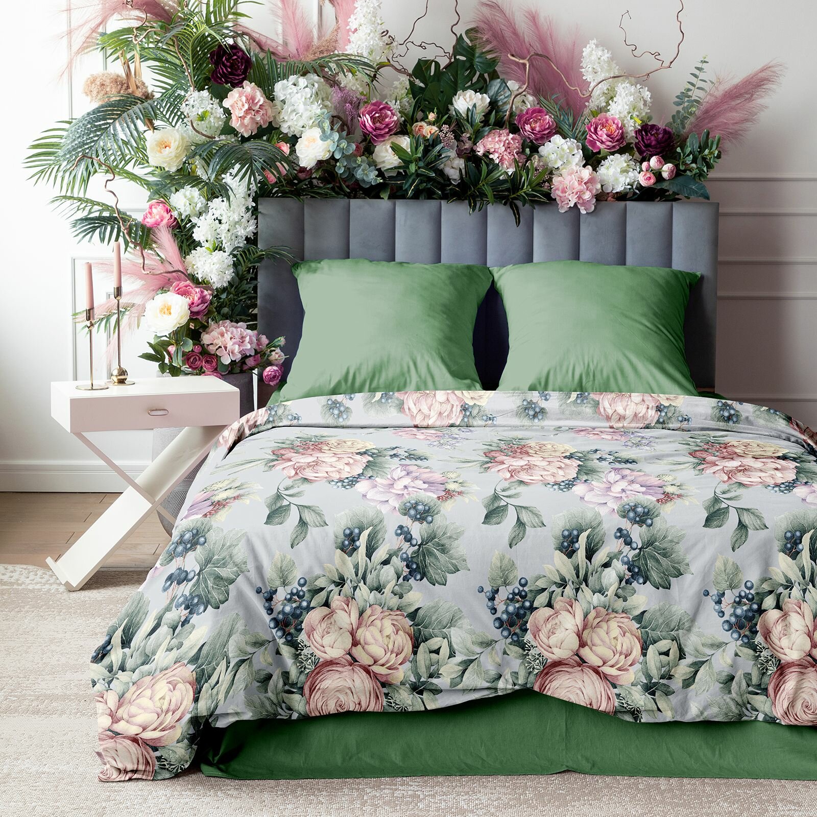 фото Комплект постельного белья Mia Cara Семейный, Перкаль, Хлопок, наволочки 70х70, дуэт, с двумя 2 пододеяльниками 145х215 / Постельное белье Семейное Лазурный берег 37158-1/24700-95