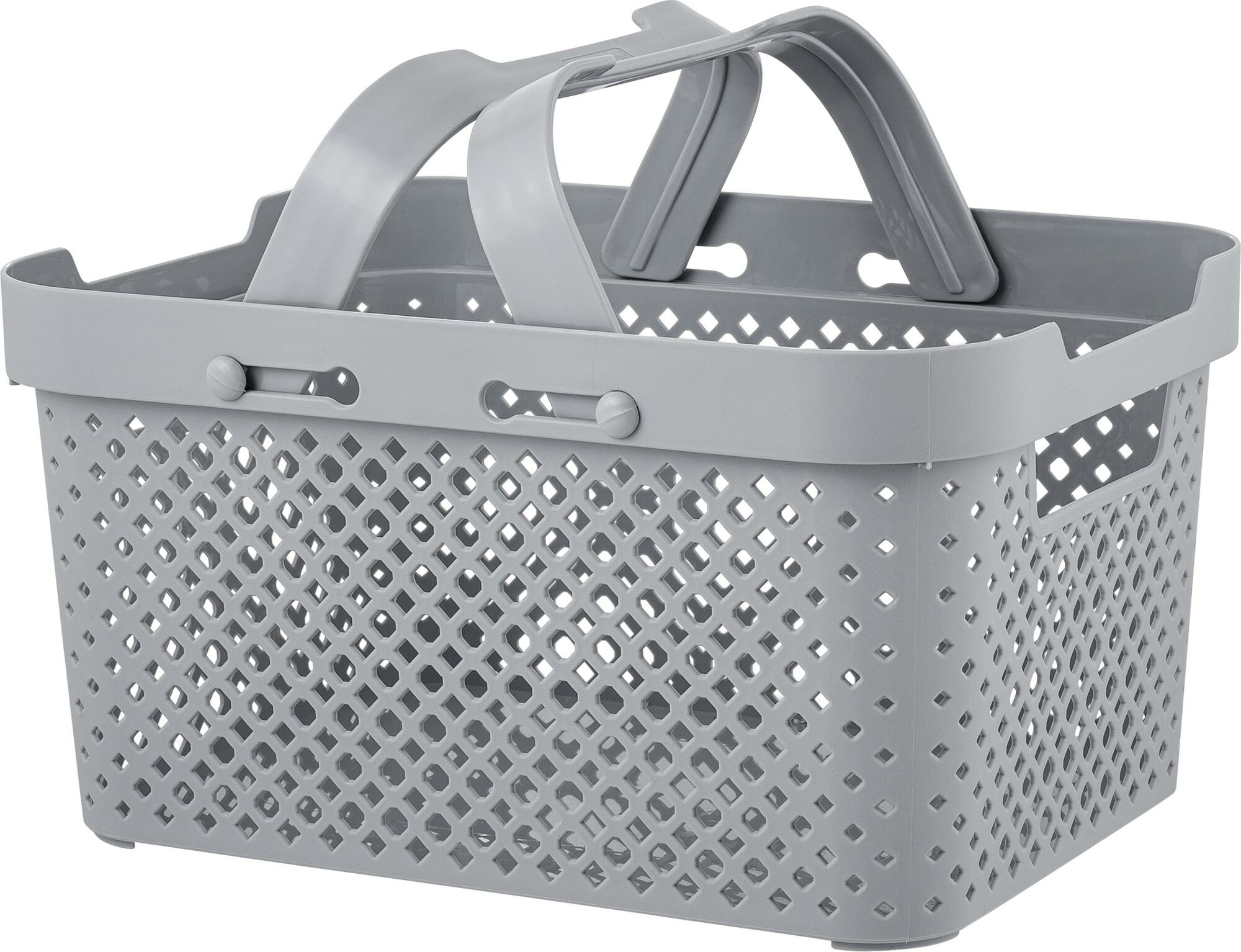 фото Корзина для хранения Plast Team коллекция STOCKHOLM, с ручками, 15л, 350*270*203мм, серый шторм РТ500310025