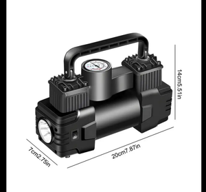 Автомобильный компрессор с набором насадок и фонарем Облегчённый 70л/мин