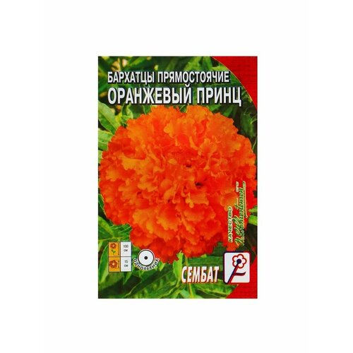 Семена цветов Бархатцы прямостоячие Оранжевый принц, О бархатцы прямостоячие махровые купидон оранжевый 0 5 гр