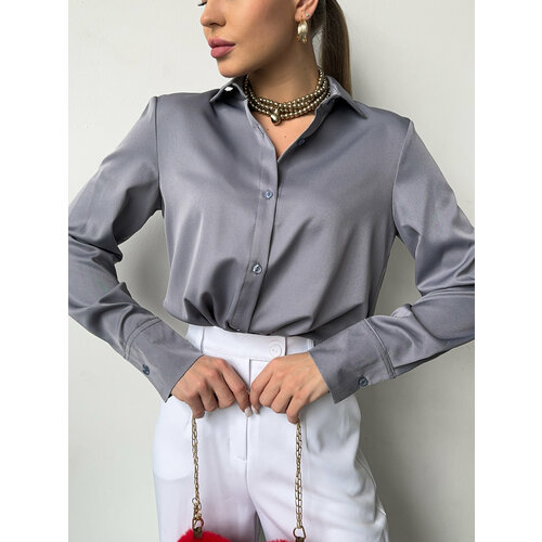 фото Рубашка zoyagrace, размер 50, серый