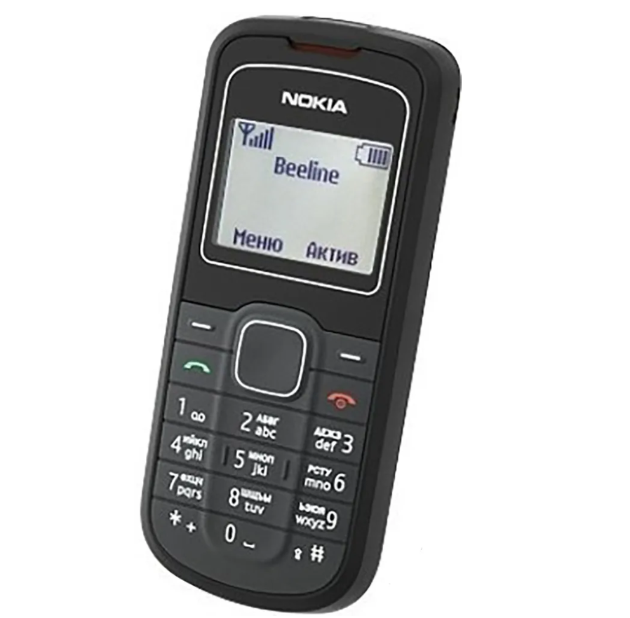 Телефон Nokia 1202 Global для РФ, 1 SIM, черный