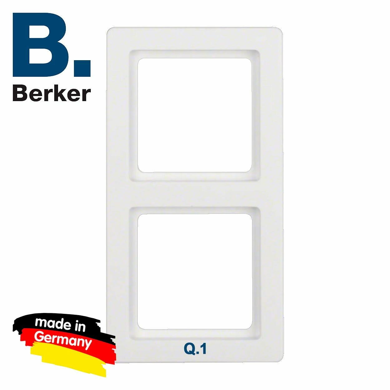 Рамка 2-ая, цвет: полярная белизна, с эффектом бархата, Berker Q.1, 10126089