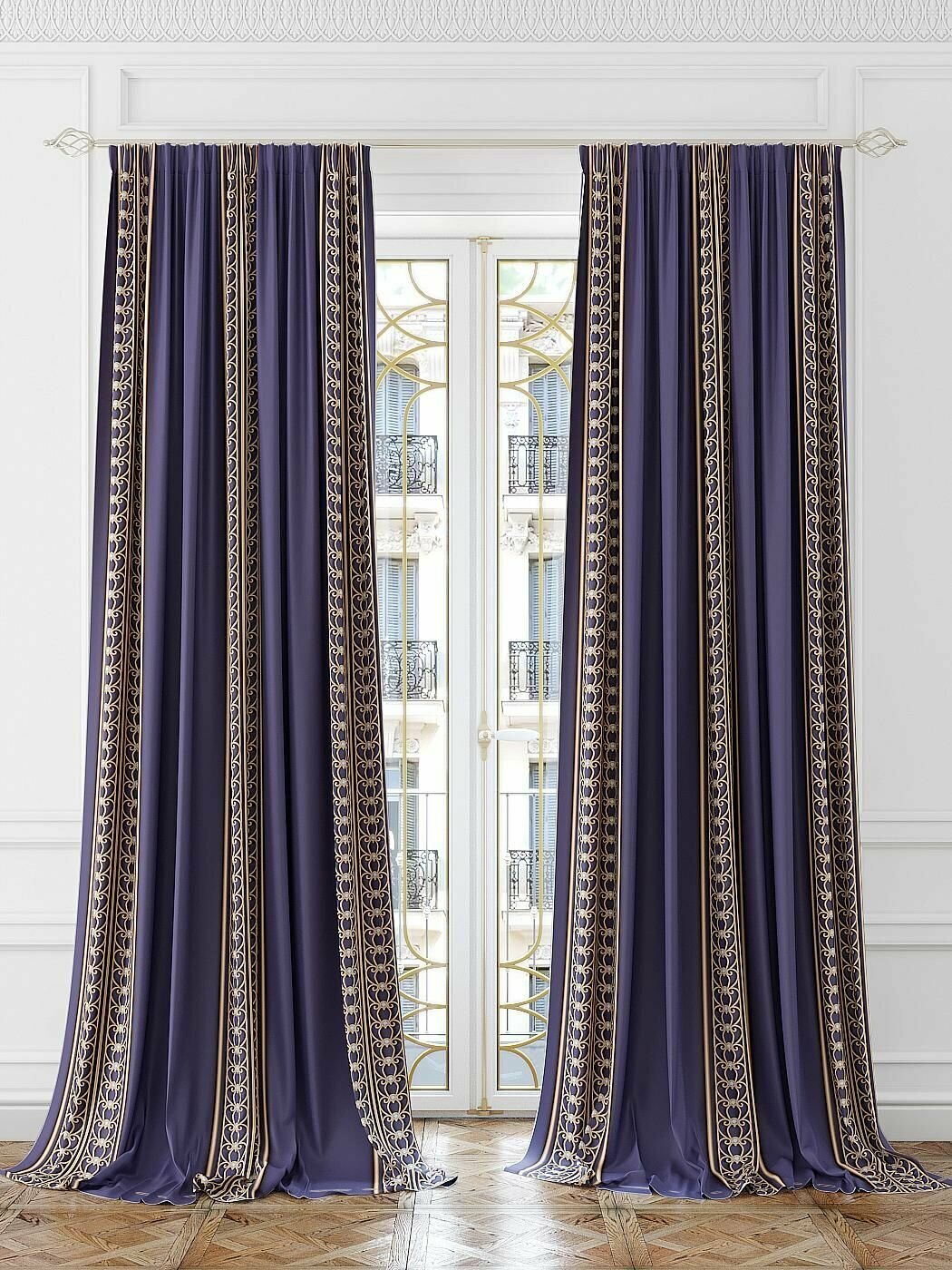 фото Комплекты штор AT HOME / шторы в комнату 150х280 см / Лингриос (синий)