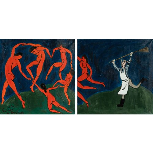 DARIA GEILER Картина для интерьера Дарьи Гейлер Устроили танцульки 60х60 см - 2 шт 9990₽