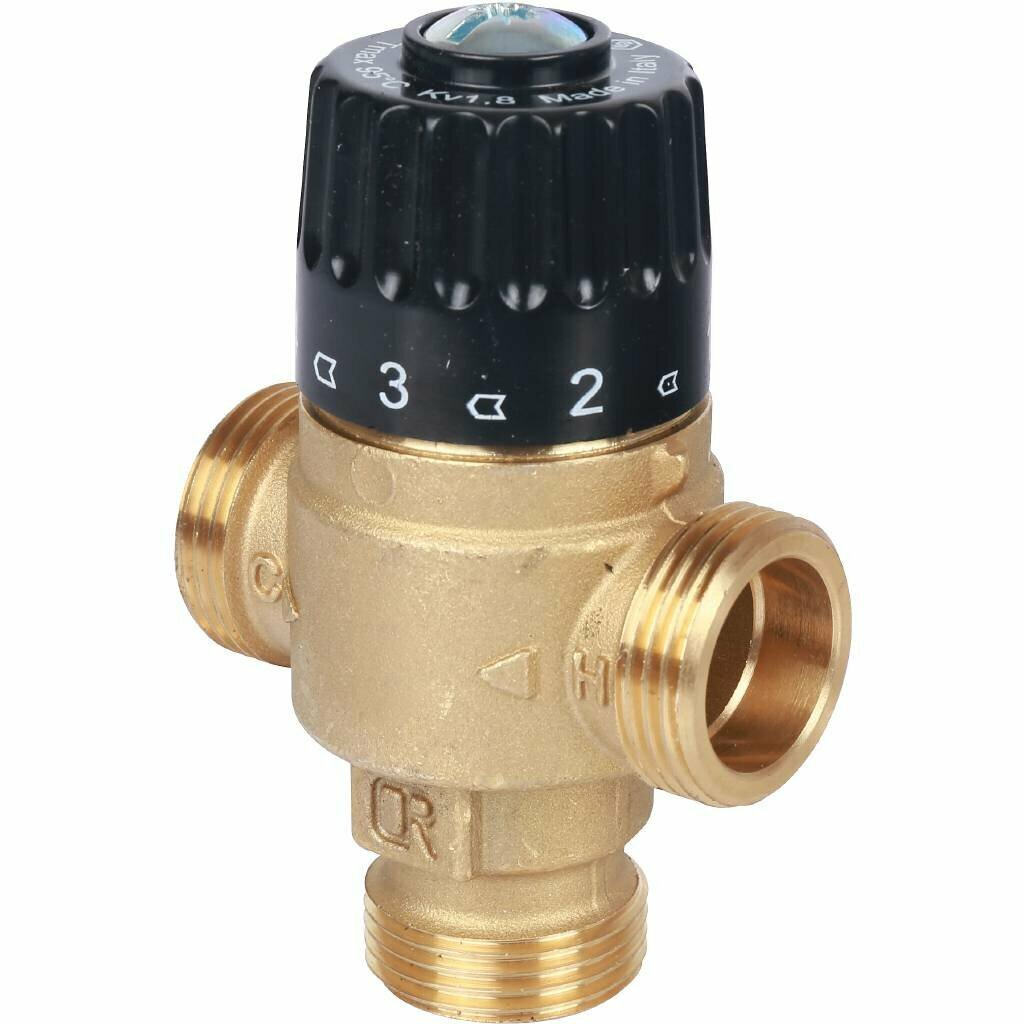 STOUT Термостатический смесительный клапан 3/4" STOUT НР 30-65°С 1,8 KV - фото №1
