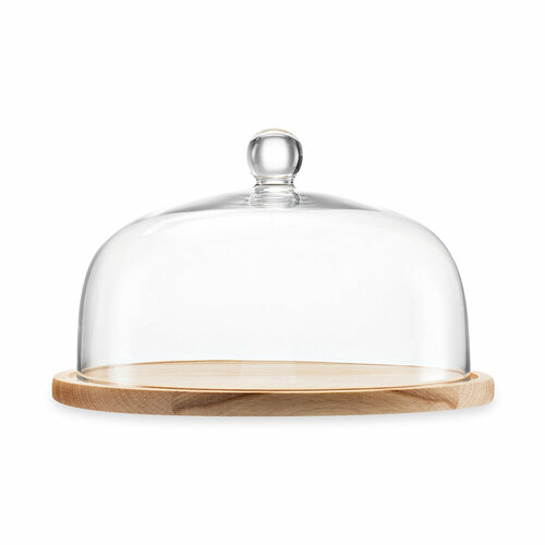 Деревянное сервировочное блюдо с хрустальной крышкой-куполом Гламур 285 см прозрачныйнатуральное дерево серия Glamour Krosno KRO-FKL0108026001010 9950₽