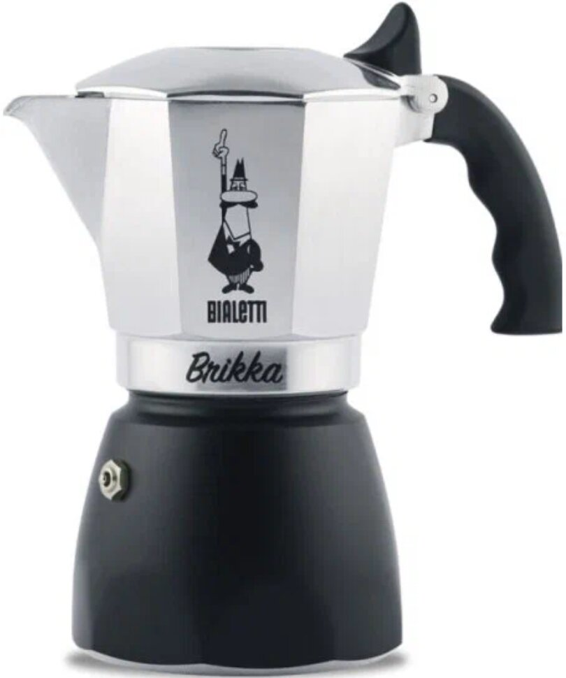 Гейзерная кофеварка Bialetti New Brikka 0007314, 150 мл, 150 мл, черный/серебристый