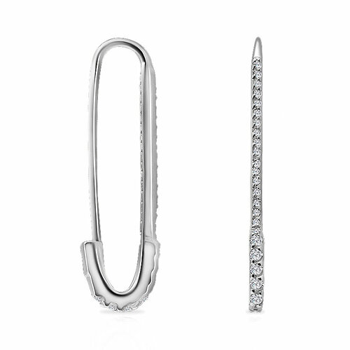 Серьги с подвесками Kyle, фианит, размер 35 мм, серебряный