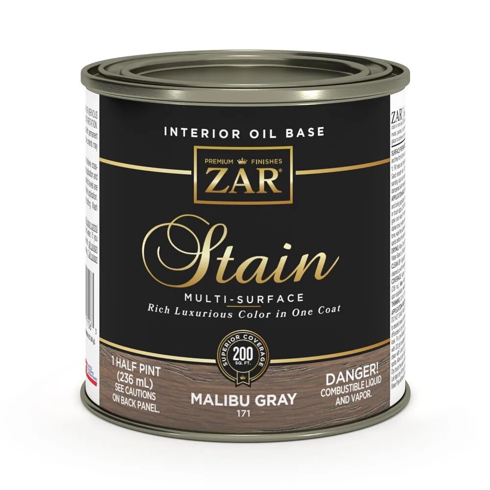 фото Тонирующее масло по дереву для внутренних работ ZAR Interior Oil Base Stain 171 Грифельно серый (MALIBU GRAY) 0,946л.