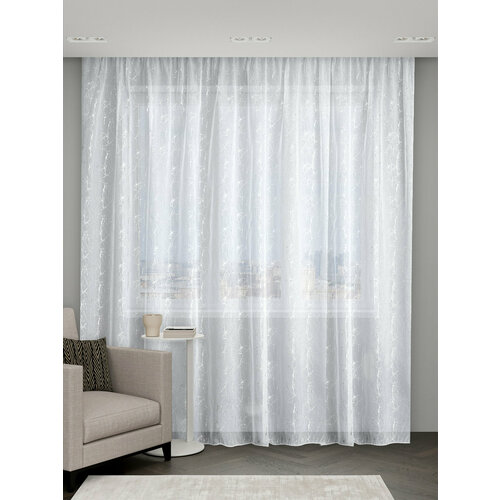 Тюль Вуаль Белый для гостиной, спальни, кухни, детской и дачи 200х270