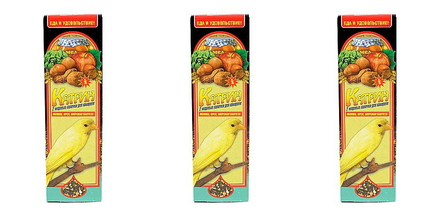 Катрин / Katrin Палочки для канареек Яблоко Орех Морская капуста 2шт 3 шт.