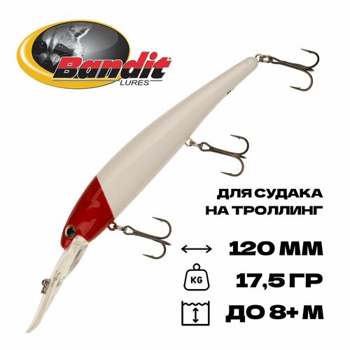 Воблер для троллинга Bandit Walleye Deep, плавающий, 120 мм, 17,5 гр, 5-8 м, #D81