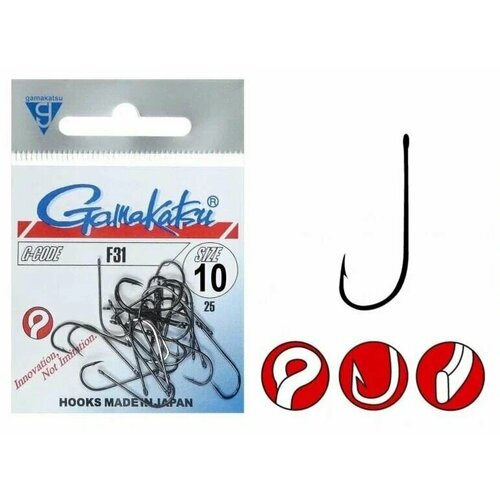 Крючок одинарный Gamakatsu F31 N/L Black N14