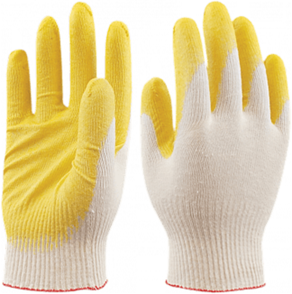 Перчатки ХБ рабочие строительные хозяйтсвенные обливные белые"стандарт" спец-sb, 10 пар