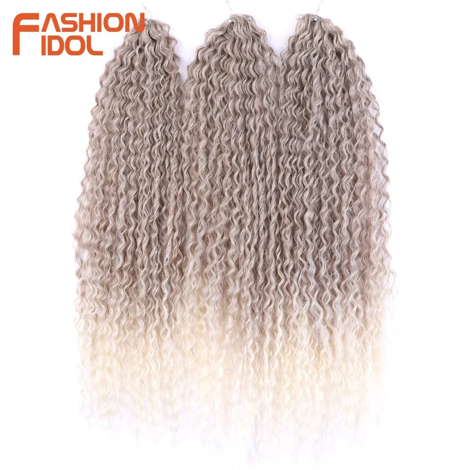 Кудрявые косички FASHION IDOL, 30 дюймов, омбре блонд, цвет T-LINEN(62)
