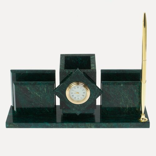 Изображение товара Письменный прибор "Менеджер" камень змеевик 113454