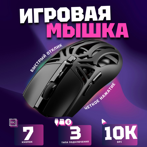 Мышь беспроводная игровая SMAILWOLF RS8 черная 2999₽
