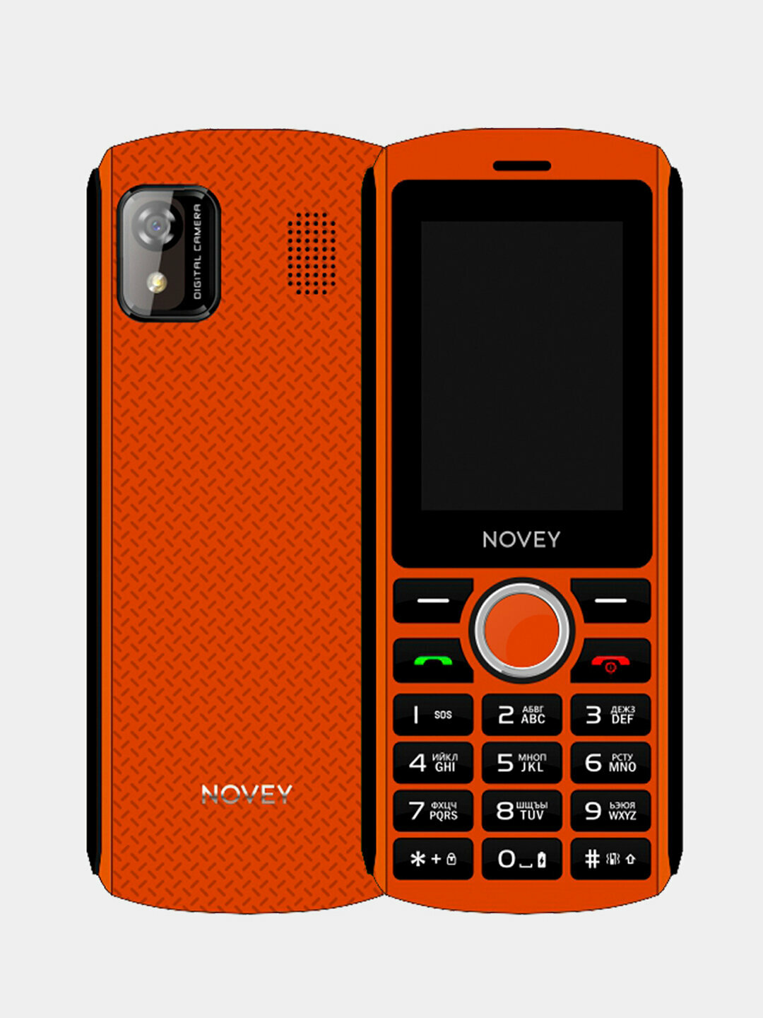 Кнопочный мобильный телефон Novey P80 с 2 SIM - слотами, оранжевый
