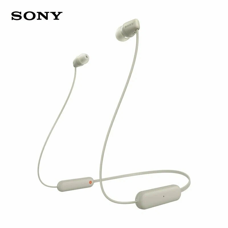 Наушники SONY WI-C100, проводные, mini jack 3,5', White, c микрофоном
