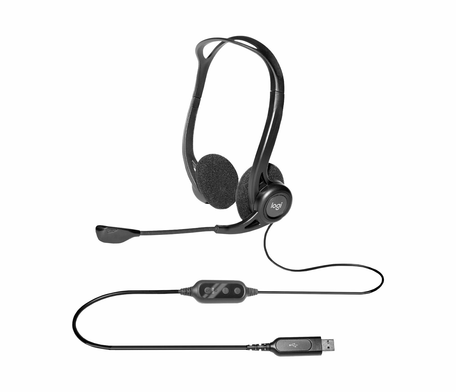Наушники LOGITECH PC960 Corded Stereo Headset BLACK - USB, черный цвет