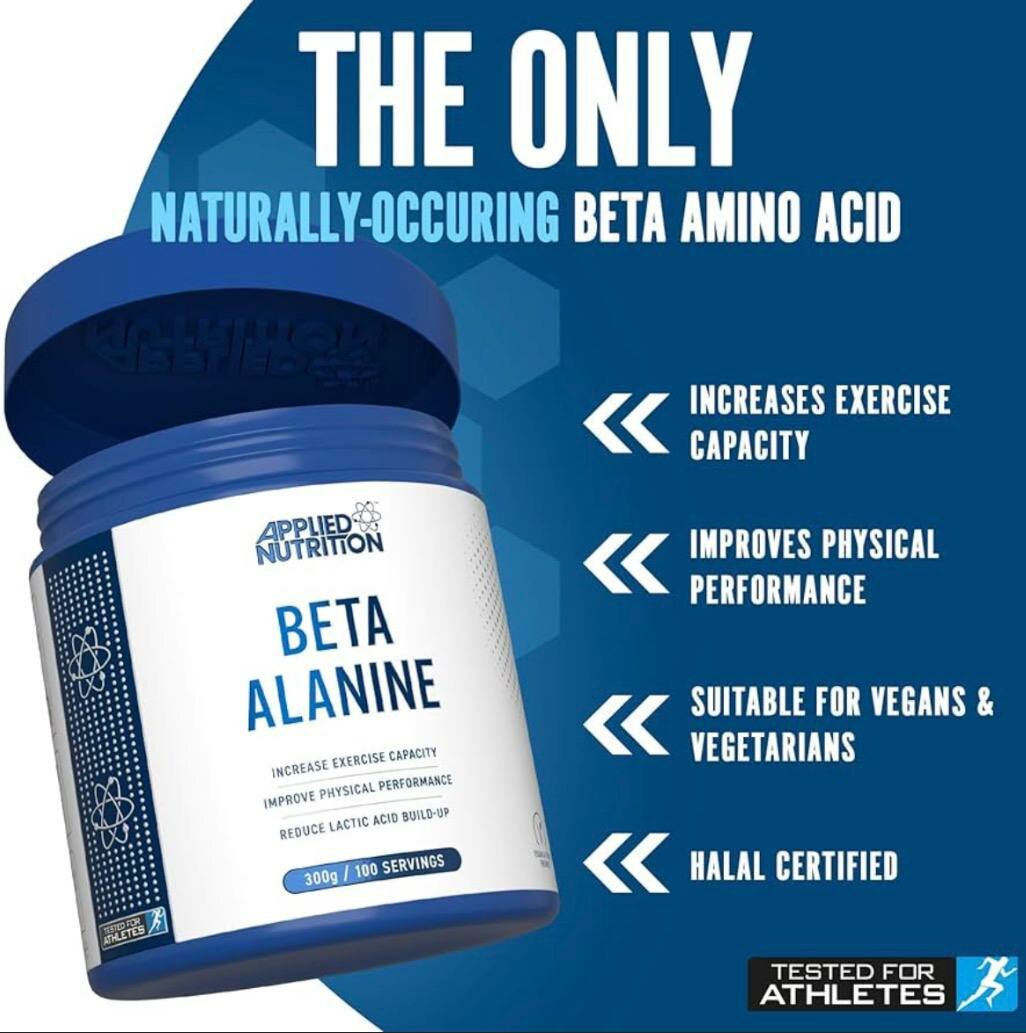 Пищевая добавка Applied Nutrition "Beta Alanine", 300 гр, без сахара, без жиров, без красителей