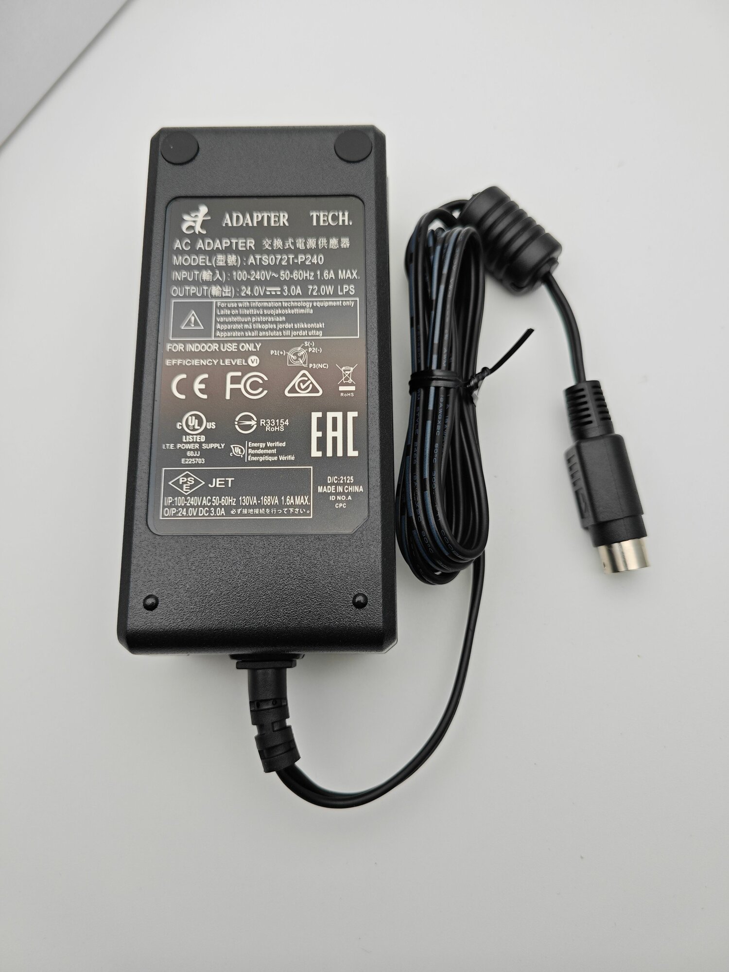 Блок питания 24V/3A ATS072T-P240 для чековых принтеров и касс Атол