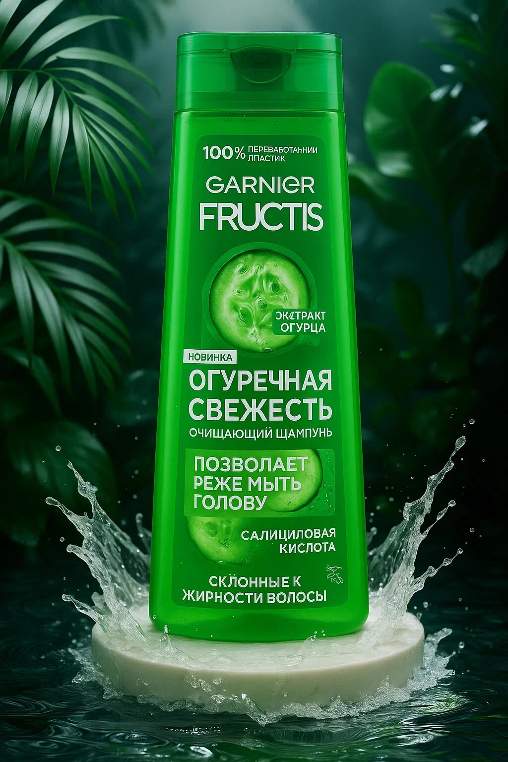 Шампунь для волос GARNIER FRUCTIS укрепляющий огуречная свежесть 400 мл