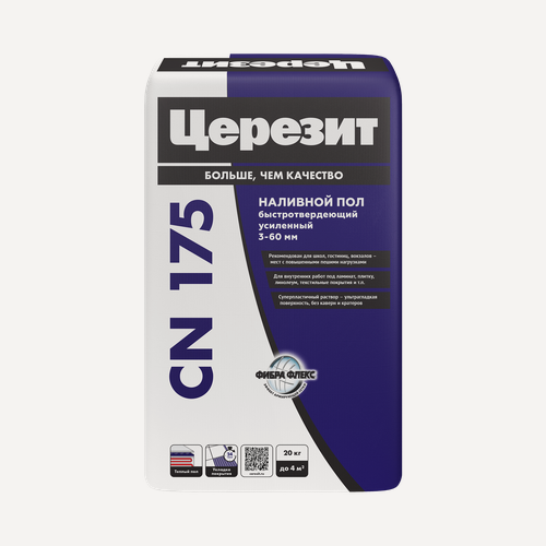 Изображение товара Церезит CN-175 Супер самовыравнивающаяся стяжка пола (20кг) / CERESIT