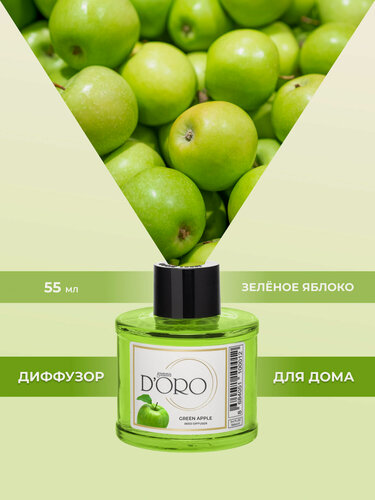 Изображение товара Ароматический диффузор для дома с палочками GAMMA D’ORO Зеленое яблоко 55 мл