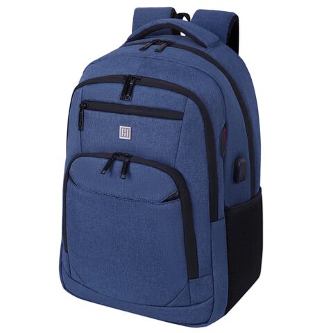 Рюкзак HEIKKI SECURE (хейки) универсальный, отделение для ноутбука, синий, 46x31x19 см, 273896