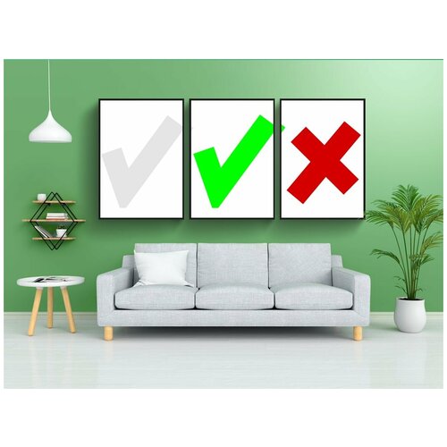 фото Набор модулных постеров для интерьера "чек об оплате, не отмечен, проверил" 60x90 см. в тубусе, без рамки lotsprints