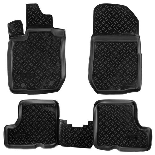 Ковры в салон для Renault Sandero I /Sandero Stepway (09-14) компл. 4 шт, (крепеж), выс. борт, поли