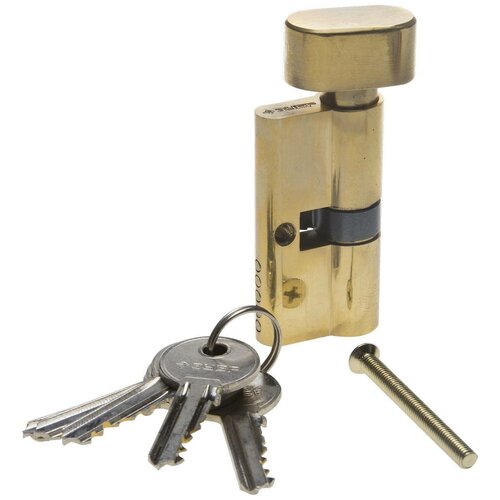 Механизм ЗУБР Мастер цилиндровый, тип ключ-защелка, цвет латунь, 5-PIN, 60мм