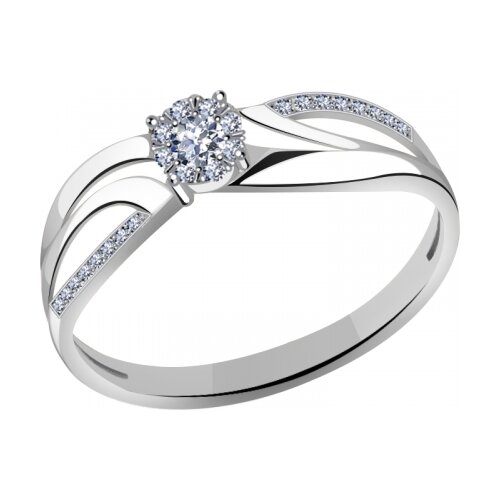 фото Кольцо из белого золота александра 1011671сб с бриллиантом diamant-online