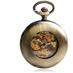 Изысканные мужские карманные механические часы скелетоны на цепочке (брегет) с автоподзаводом - изображение
