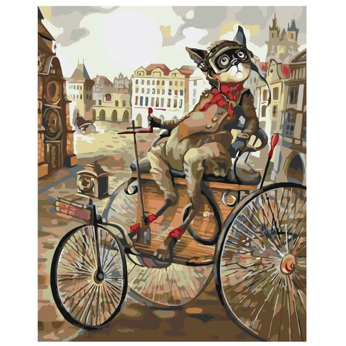 Картина по номерам, Живопись по номерам, 40 x 50, FT03, иллюстрация, велосипед, животные, кот, путешествия, город, здания картина по номерам живопись по номерам 40 x 50 ft03 иллюстрация велосипед животные кот путешествия город здания