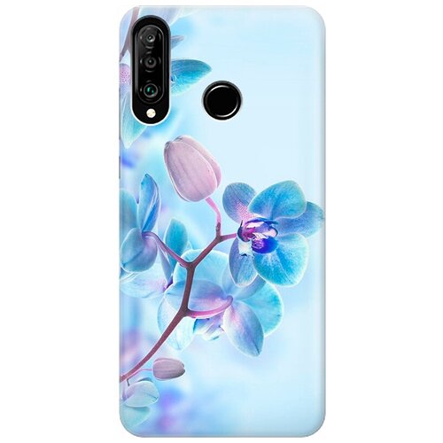 фото Ультратонкий силиконовый чехол-накладка для huawei p30 lite / honor 20s / honor 20 lite с принтом "синий цветок на синем" gosso