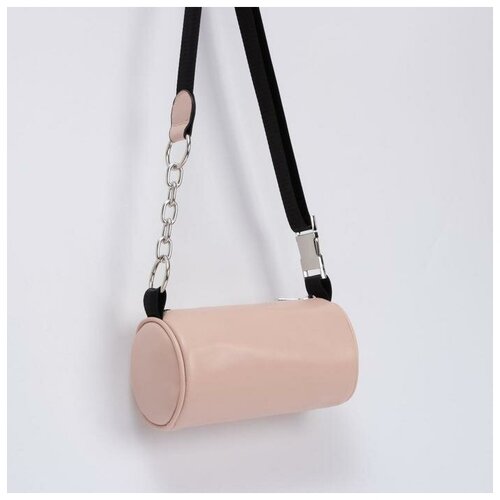 фото Сумка-багет, отдел на молнии, длинный ремень, цвет розовый mikimarket