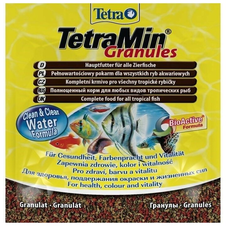 TETRA Min Granules Корм для всех видов тропических рыб гранулы 15 г - фотография № 1