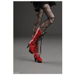 Dollmore 12 inches Shilla Boots Red (Лаковые сапоги на шнуровке цвет красный для кукол Пуллип 31 см / Блайз / Доллмор) - изображение