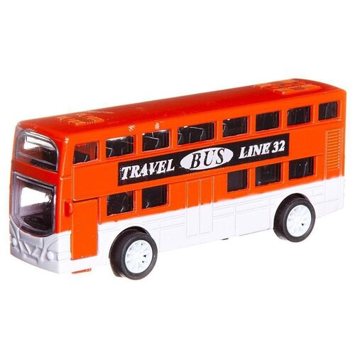 Машинка Автобус, металлическая инерционная в коробочке 8,3х3,2х2,5см - Abtoys [8060-46] машины автоrus машинка инерционная школьный автобус