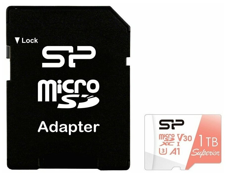 Карта памяти Silicon Power Superior DV3 microSDXC UHS-I Class 10 1TB с адаптером