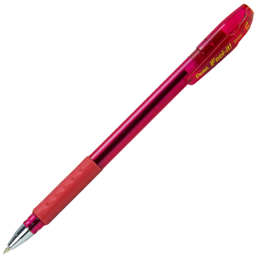 pentel ручка шариковая feel it 1 0 мм bx490 bx490 a черный цвет чернил 1 шт Pentel Ручка шариковая Feel It! 1.0 мм BX490, BX490-B, красный цвет чернил, 1 шт.