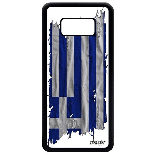 фото Красивый чехол на телефон // galaxy s8 // "флаг греции на ткани" государственный дизайн, utaupia, белый