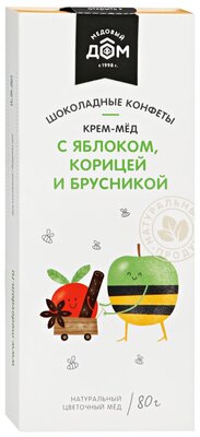 Медовый дом крем-мед с яблоком корицей и брусникой